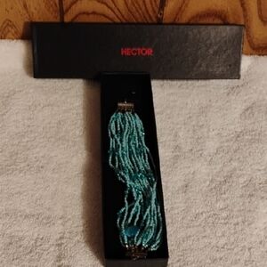 Turquoise Multi-Strand Beaded Hair Accessory